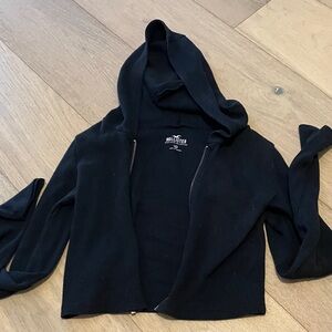Hollister Cropped Black Hoodie